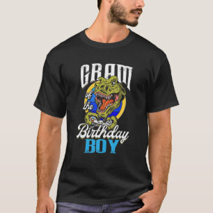 Gram of the Birthday T Rex Boy Matching Video Game T-Shirt