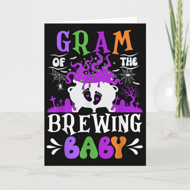 Gram Of The Brewing Baby Grandma To Be Halloween  Karte (Vorderseite)