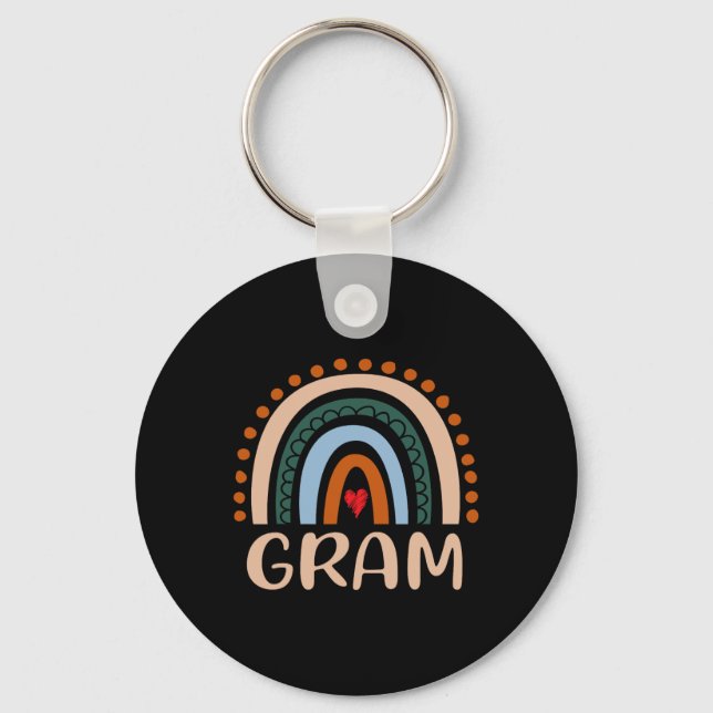 Gram Rainbow Grandma Niedlich Mütter Day Funny Gra Schlüsselanhänger (Vorderseite)