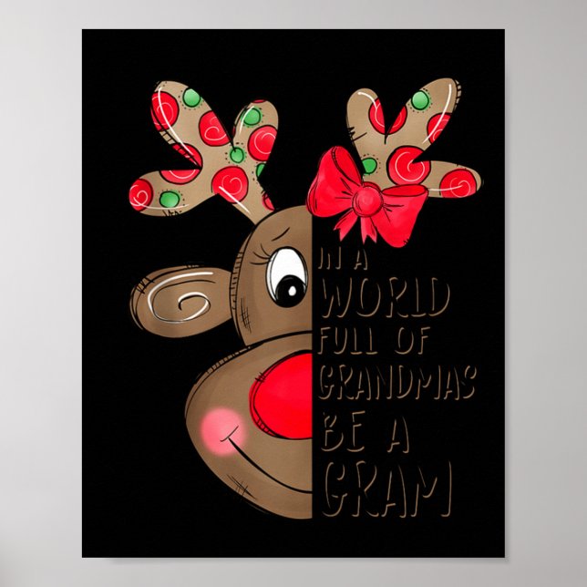 Gram Reindeer Xmas Happy Family New Reindeer Merry Poster (Vorne)