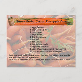 GramaBarb's Carrot Pineaple Cake Postcard Postkarte