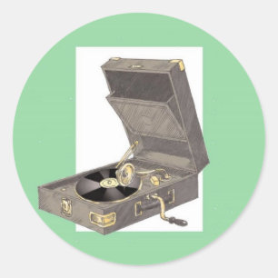 Gramaphon der 1920er runder aufkleber