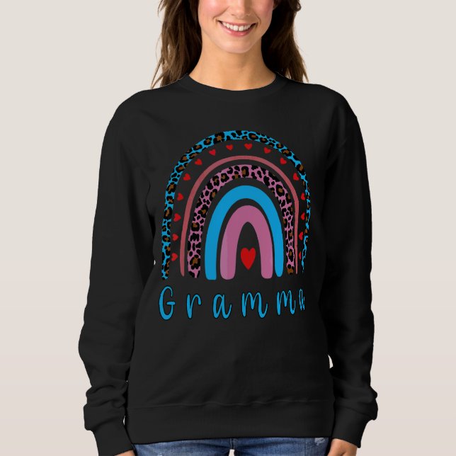 Gramma Leopard Rainbow Mütter Day for Women Mama Sweatshirt (Vorderseite)