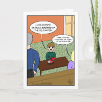 Gramma schraubte oben den Hubschrauber