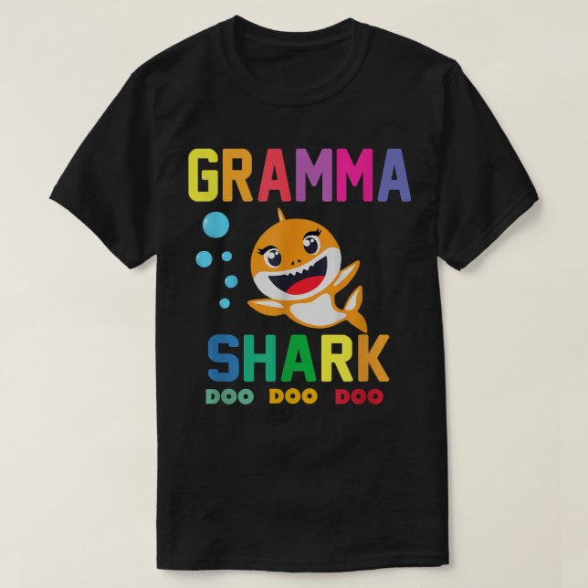 Gramma Shark Gramma Shark Lover Familienmütter Da T-Shirt (Design vorne)