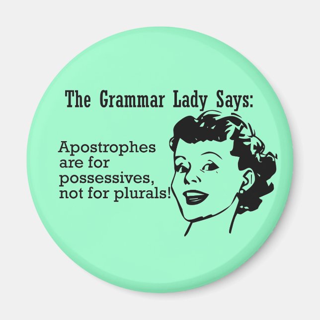 Grammar Lady Apostrophes Magnete (Vorne)