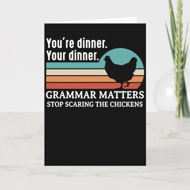 Grammar Matters Stop Scaring The Chickens sunset Karte (Vorderseite)