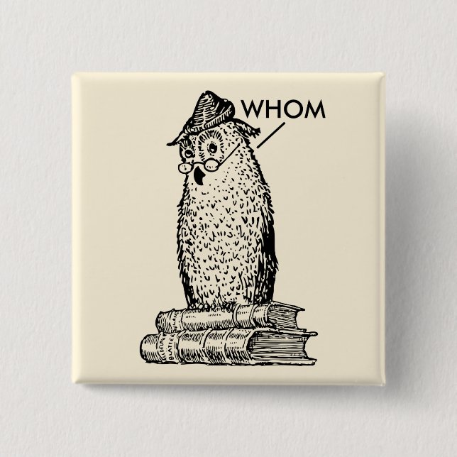 Grammar Owl Who/Who Button (Vorderseite)