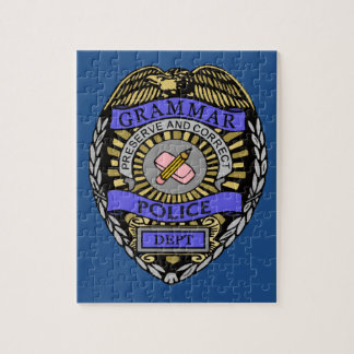 Grammar Police Dept Badge Pencil Eraser Puzzle