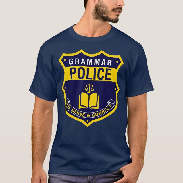 Grammar Police Funny English Grammar Literatur T-Shirt (Vorderseite)