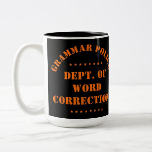 Grammar Police Spaß Zweifarbige Tasse