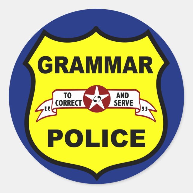 Grammar Police Sticker (Vorderseite)