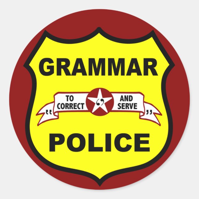 Grammar Police Sticker (Vorderseite)