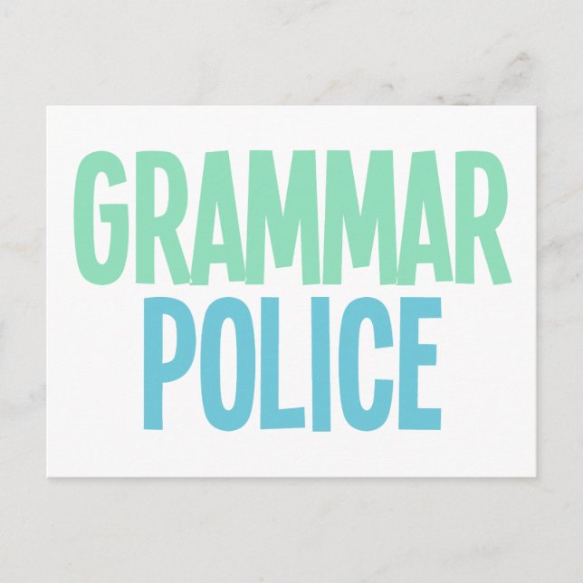 Grammar-Polizei Postkarte (Vorderseite)