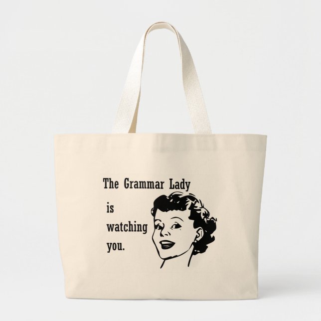 Grammatik-Dame Watching Bags Jumbo Stoffbeutel (Vorne)