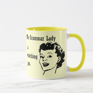 Grammatik-Dame Watching Mugs Tasse
