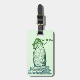 Grammatik-Eule sagt, wem Gepäckanhänger