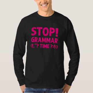 Grammatik für Männer Frauen Cool Stopp! Grammatikz T-Shirt