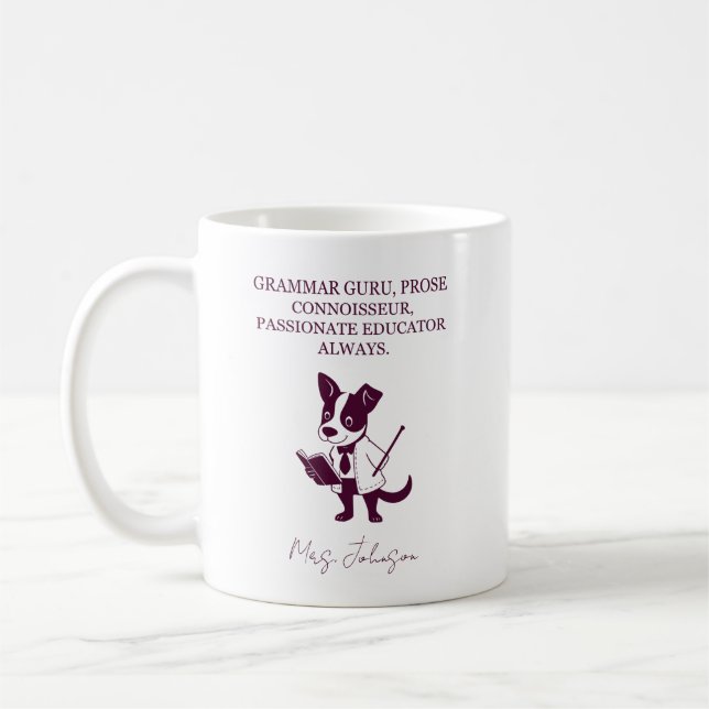 Grammatik-Guru Prosa-Kenner Leidenschaftlicher Erz Kaffeetasse (Links)