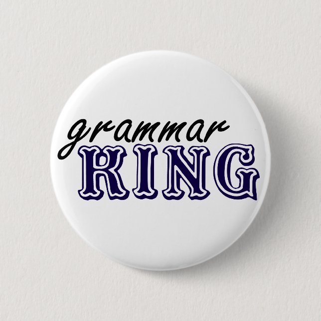 Grammatik-König Button (Vorderseite)