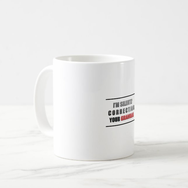 Grammatik korrigieren kaffeetasse (Vorderseite Links)