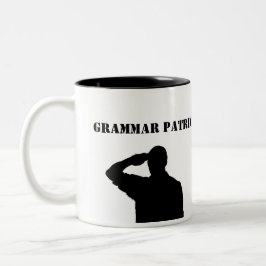 Grammatik-Patriot-Tasse Zweifarbige Tasse