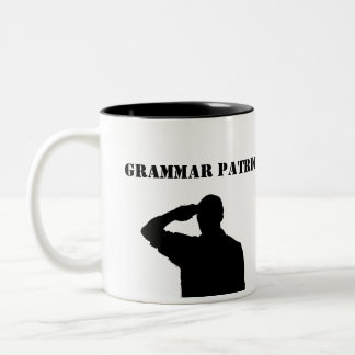 Grammatik-Patriot-Tasse Zweifarbige Tasse