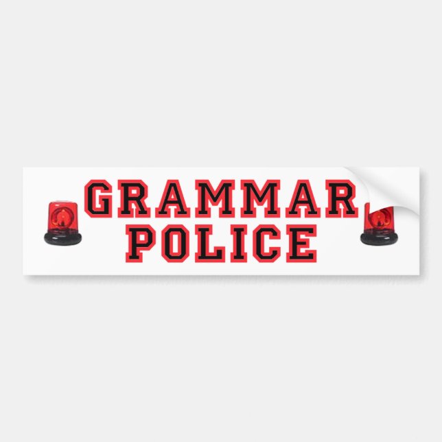Grammatik-Polizei Autoaufkleber (Vorne)