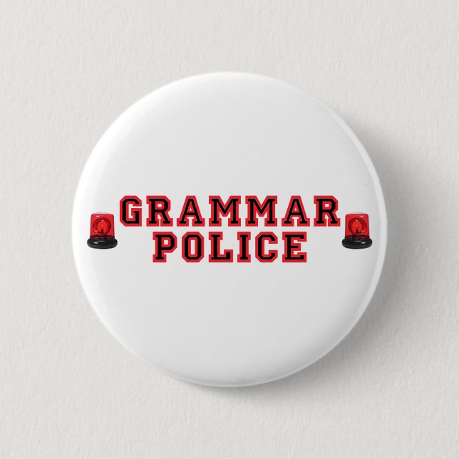 Grammatik-Polizei Button (Vorderseite)