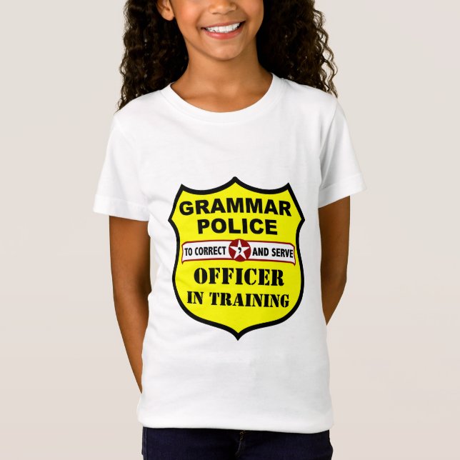 Grammatik-Polizei-kundengerechtes KinderT-Shirt T-Shirt (Vorderseite)