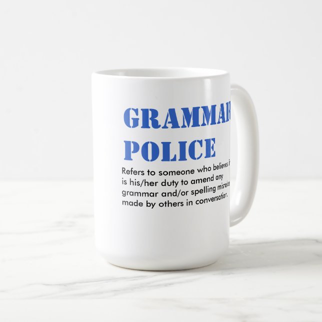 Grammatik-Polizei Tasse (VorderseiteRechts)