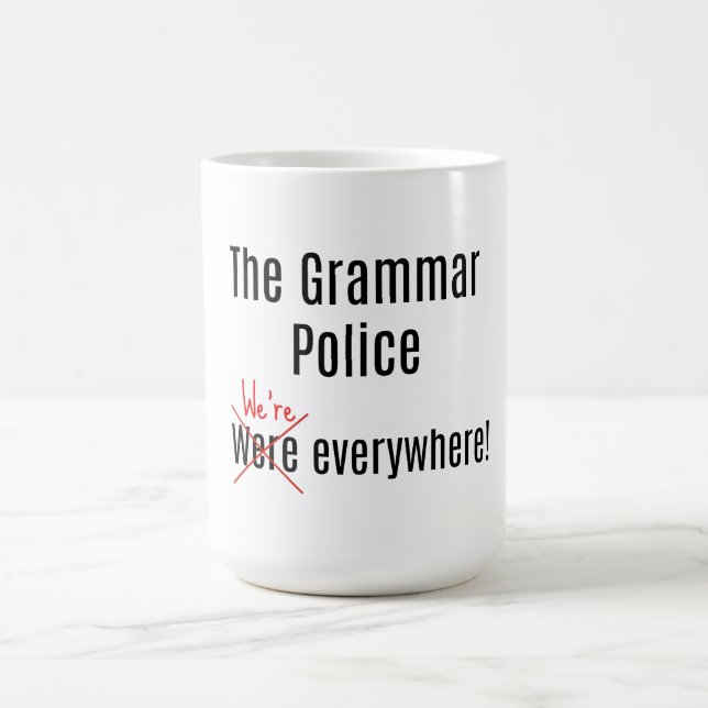 Grammatik-Polizei-Tasse Kaffeetasse (Mittel)