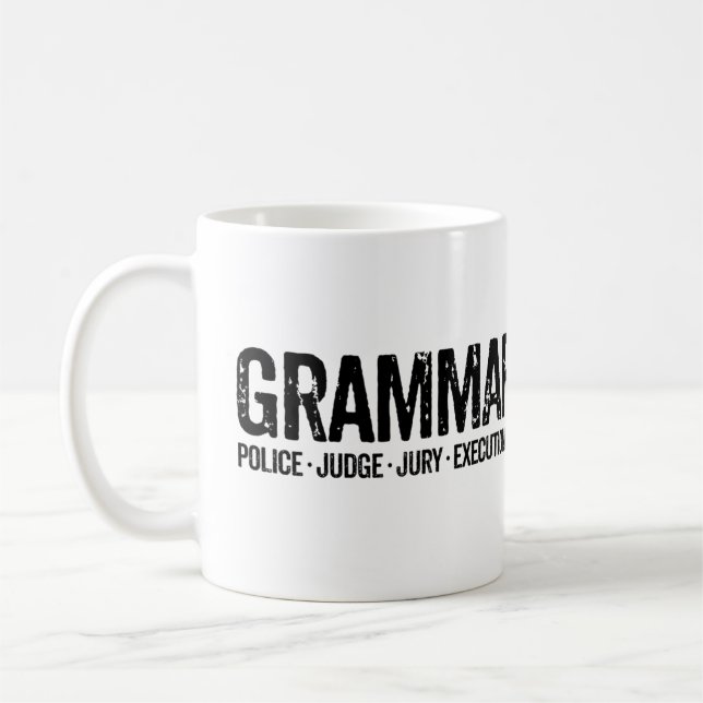 Grammatik-Polizei-Tassen-lustige Tasse (Links)