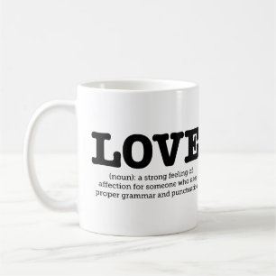 Grammatik-Tassen-Liebe-Definitions-englische Tasse