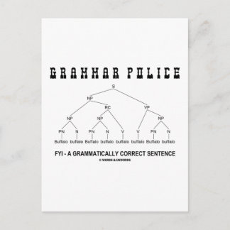 Grammatikpolizei (8-mal richtiger Satz in Buffalo) Postkarte