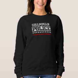 Grammatikpolizei Frauen und Kinder Kostümidee Halb Sweatshirt