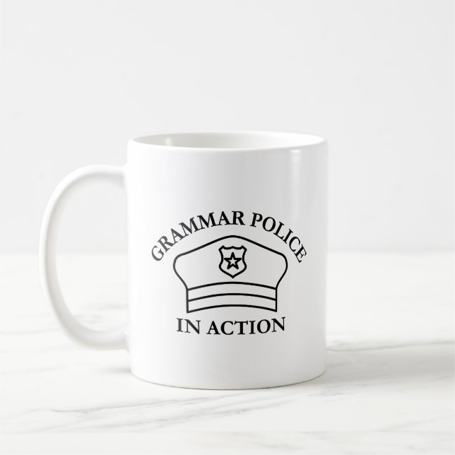 Grammatikpolizei im Einsatz | Funny English Teache Kaffeetasse (Links)