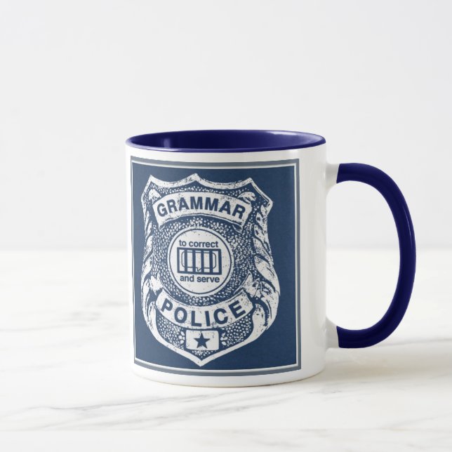 Grammatikpolizei richtig und bedienen tasse (Rechts)