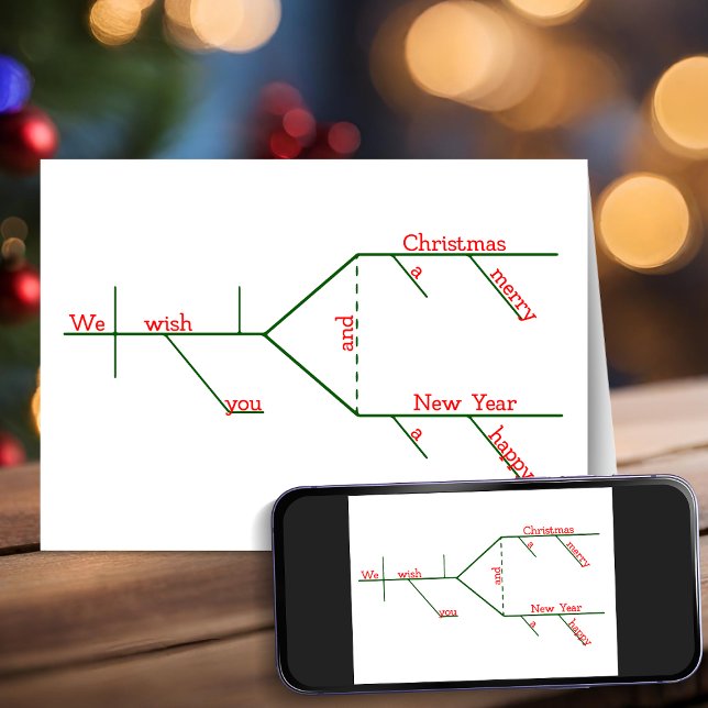 Grammatisch Diagrammed Merry Christmas Wish Feiertagskarte (Grammatically Diagrammed Merry Christmas Wish Holiday Card)