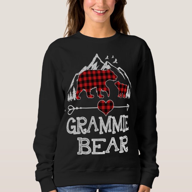 Grammie Bear Shirt, Red Buffalo Kariert Grammie Be Sweatshirt (Vorderseite)
