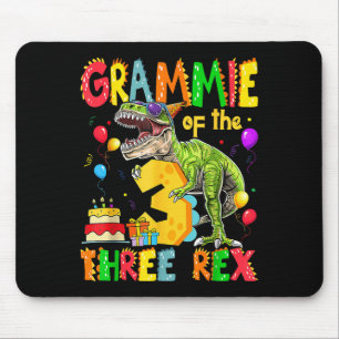 Grammie der drei Rex 3. Geburtstag Boy Dinosaurier Mousepad