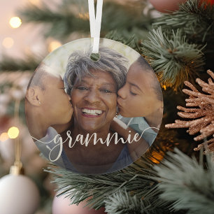 Grammie Grandma Script Overlay Ornament Aus Glas