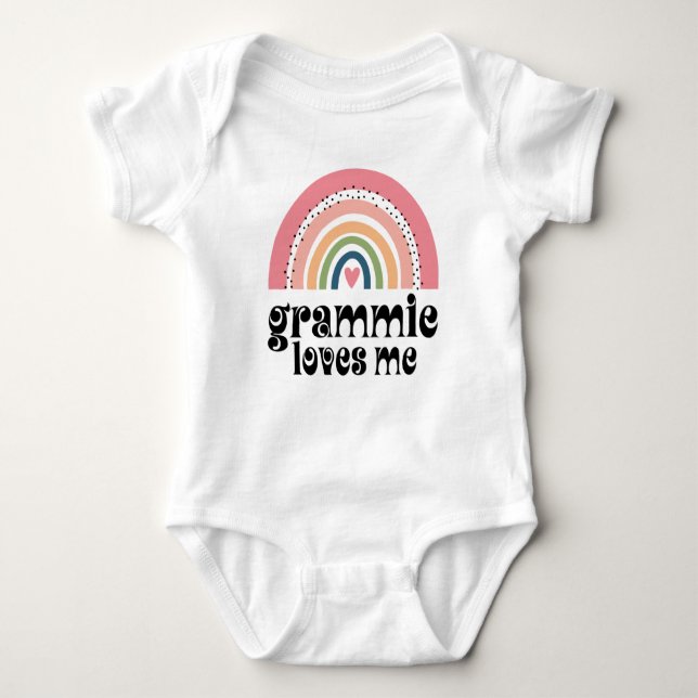 Grammie Lieben Me Boho Rainbow Grandtochter Baby Strampler (Vorderseite)