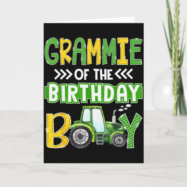 Grammie Of The Birthday Boy Tractors Farm Trucks F Karte (Vorderseite)