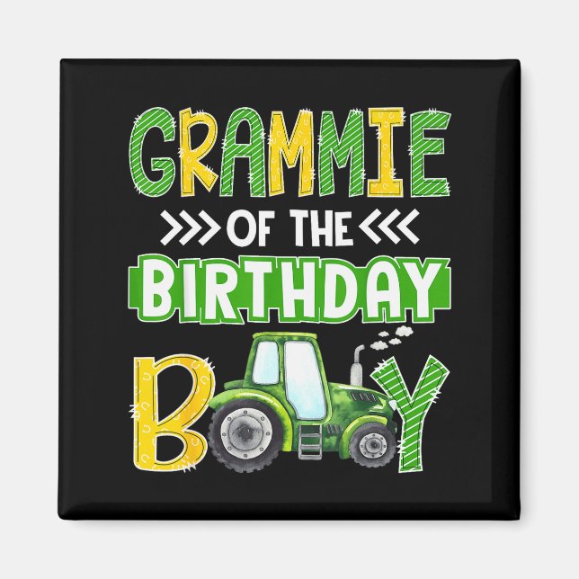 Grammie Of The Birthday Boy Tractors Farm Trucks F Magnet (Vorne)
