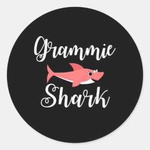 Grammie Shark for Grandma Runder Aufkleber