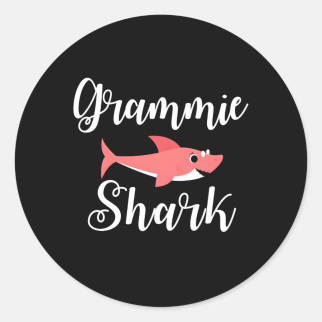Grammie Shark for Grandma Runder Aufkleber (Vorderseite)