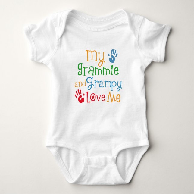 Grammie und Grampy Liebe ich Baby-Geschenk Baby Strampler (Vorderseite)