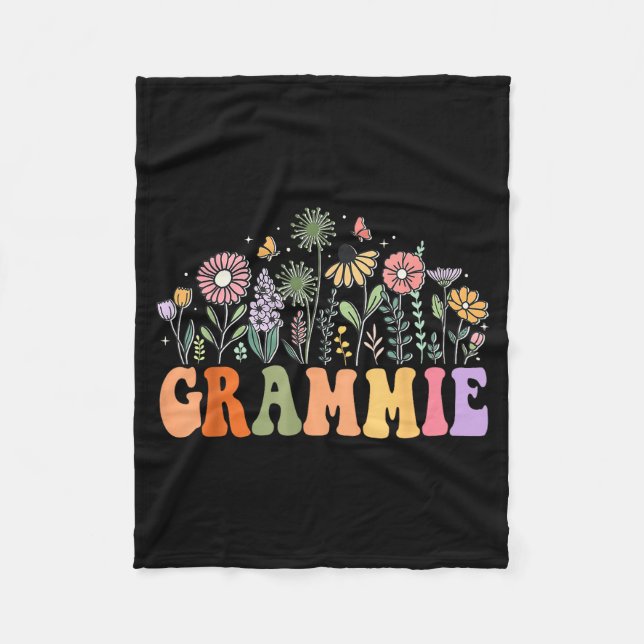 Grammie Wildflower Floral Birthday Baby Shower New Fleecedecke (Vorderseite)