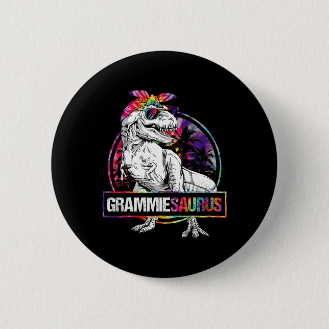 Grammiesaurus Dinosaur Grammie Saurus passende Kra Button (Vorderseite)